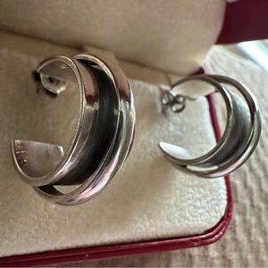Stamped sterling hoop earrings